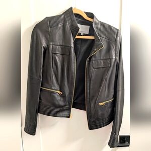 Leather Jacket with gold details